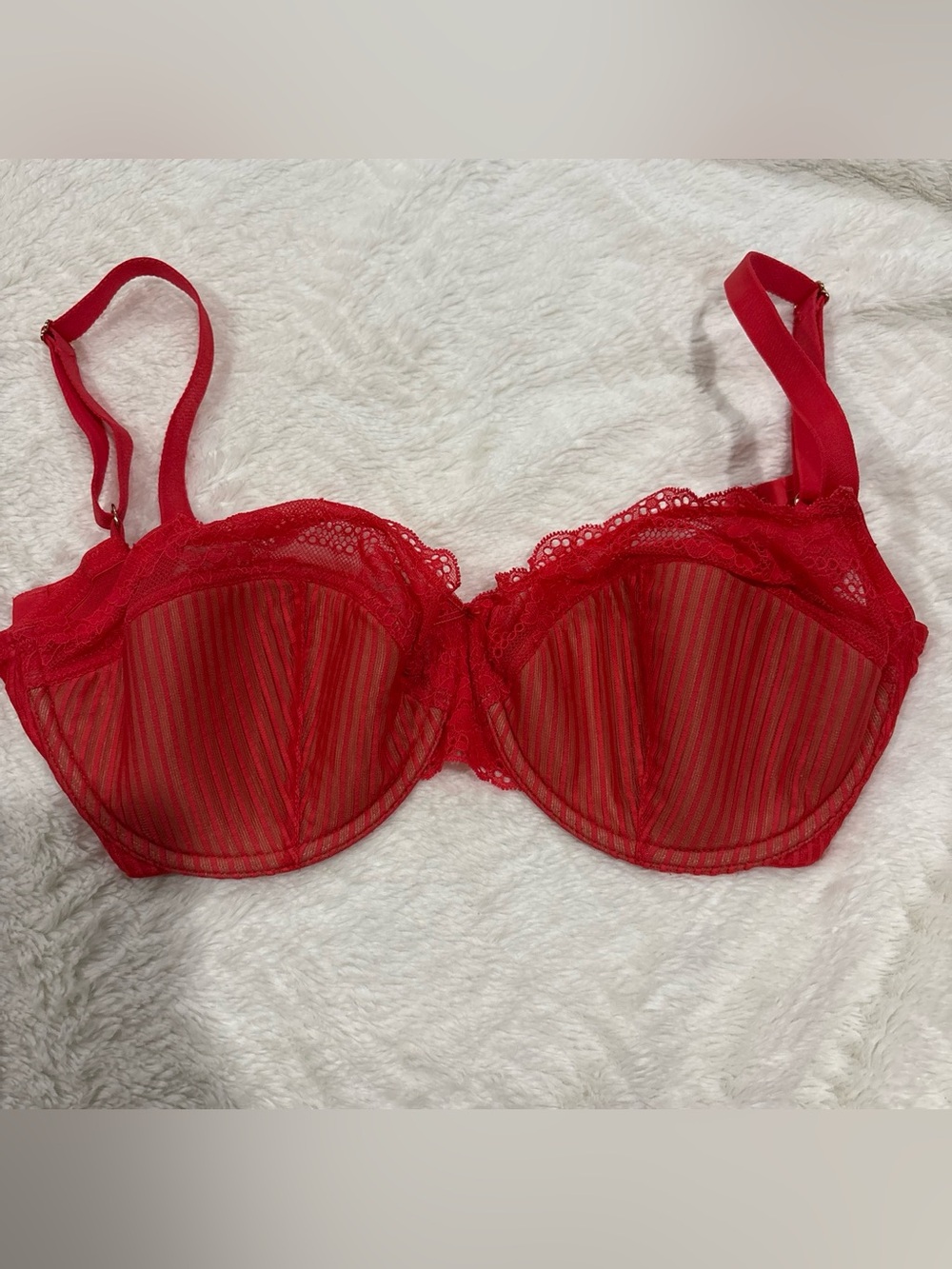 Red Lace Underwire Balconette Bra - Women Intimates
